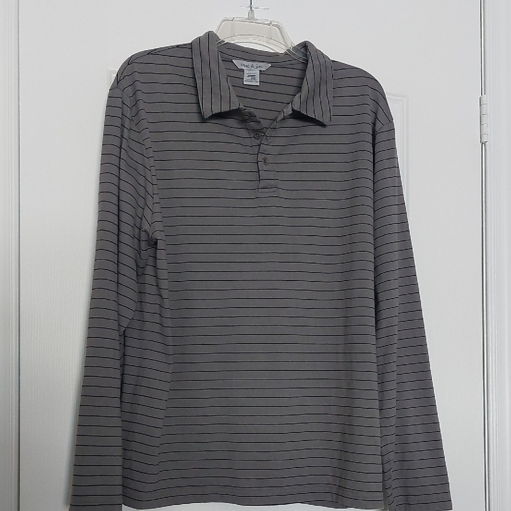 mac & jac Charcoal Striped Long Sleeve Shirt